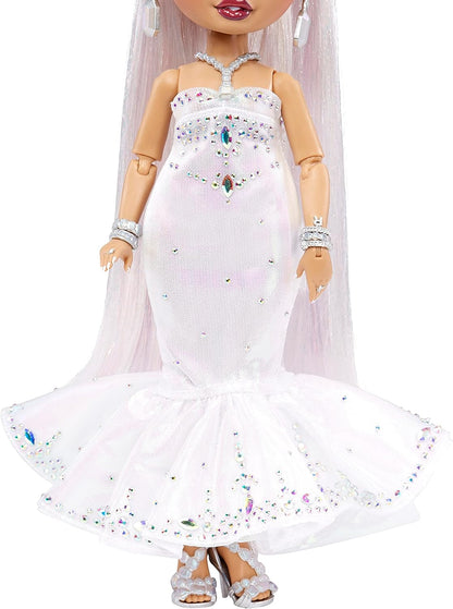 Rainbow High Holiday Edition Collector Doll 11"- 2022 Roxie Grand Posable Fashion Doll with Multicolor Hair, in Diamond & Iridescent Designer Gown Including Premium Doll Accessories. Great Gift