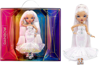 Rainbow High Holiday Edition Collector Doll 11"- 2022 Roxie Grand Posable Fashion Doll with Multicolor Hair, in Diamond & Iridescent Designer Gown Including Premium Doll Accessories. Great Gift