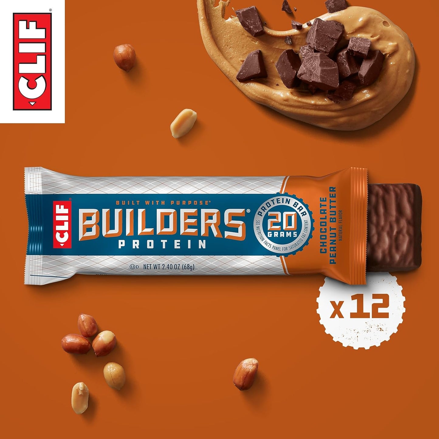 CLIF Builders - Chocolate Peanut Butter Flavor 2.4 oz. (12 Pack)