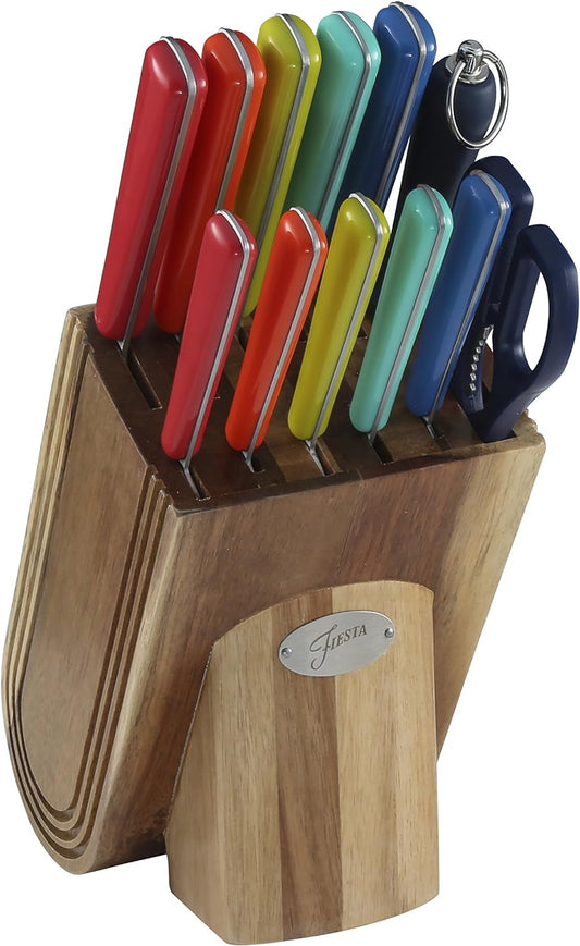 Cambridge Silversmiths Merengue 13-Piece Fiesta Cutlery Set with Block