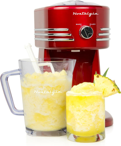 Nostalgia Retro Classic 40-Ounce Beverage Station Perfect Frozen Drink Machine for Slushies, Daiquiris, and Margaritas, 40 oz, Red