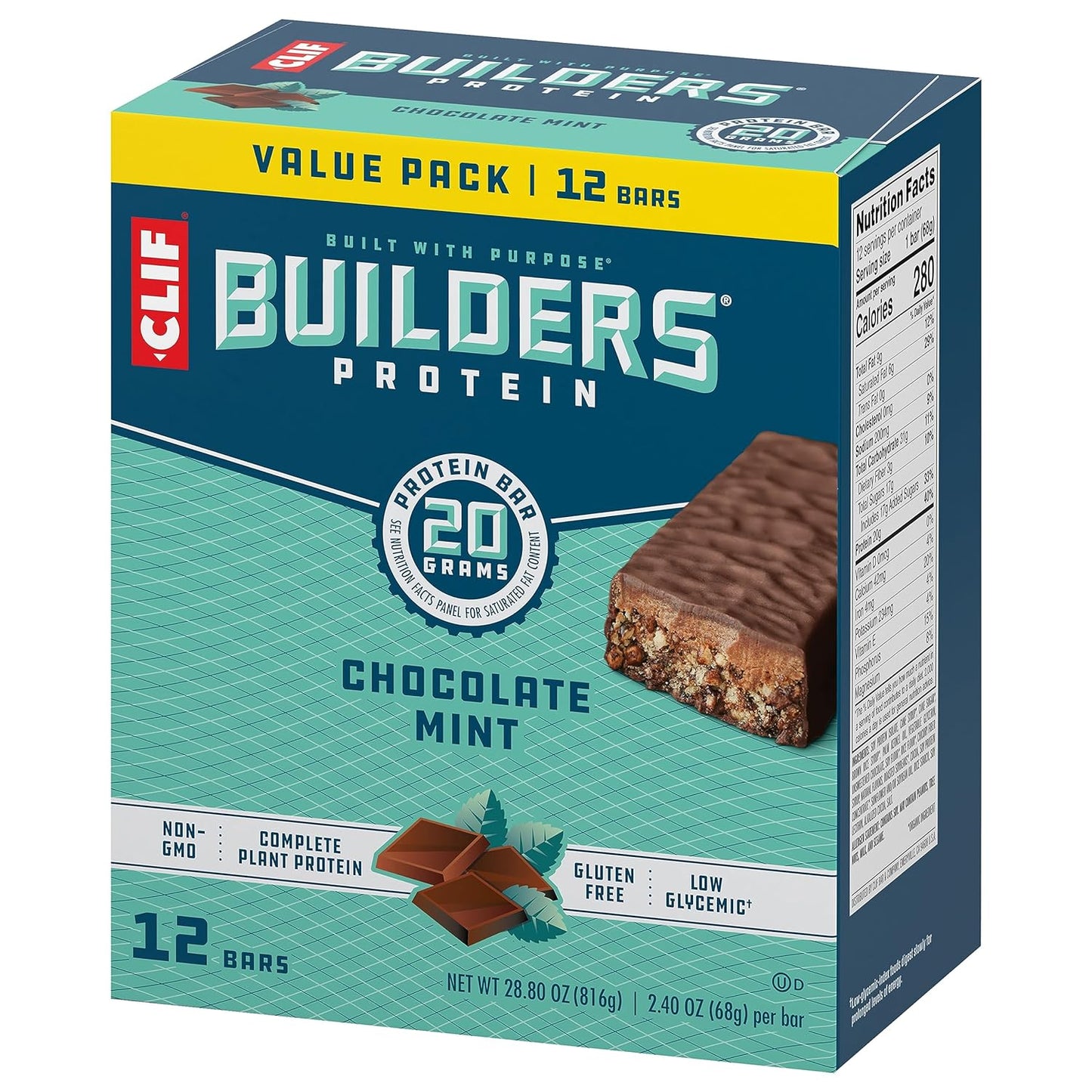 CLIF Builders - Chocolate Peanut Butter Flavor 2.4 oz. (12 Pack)
