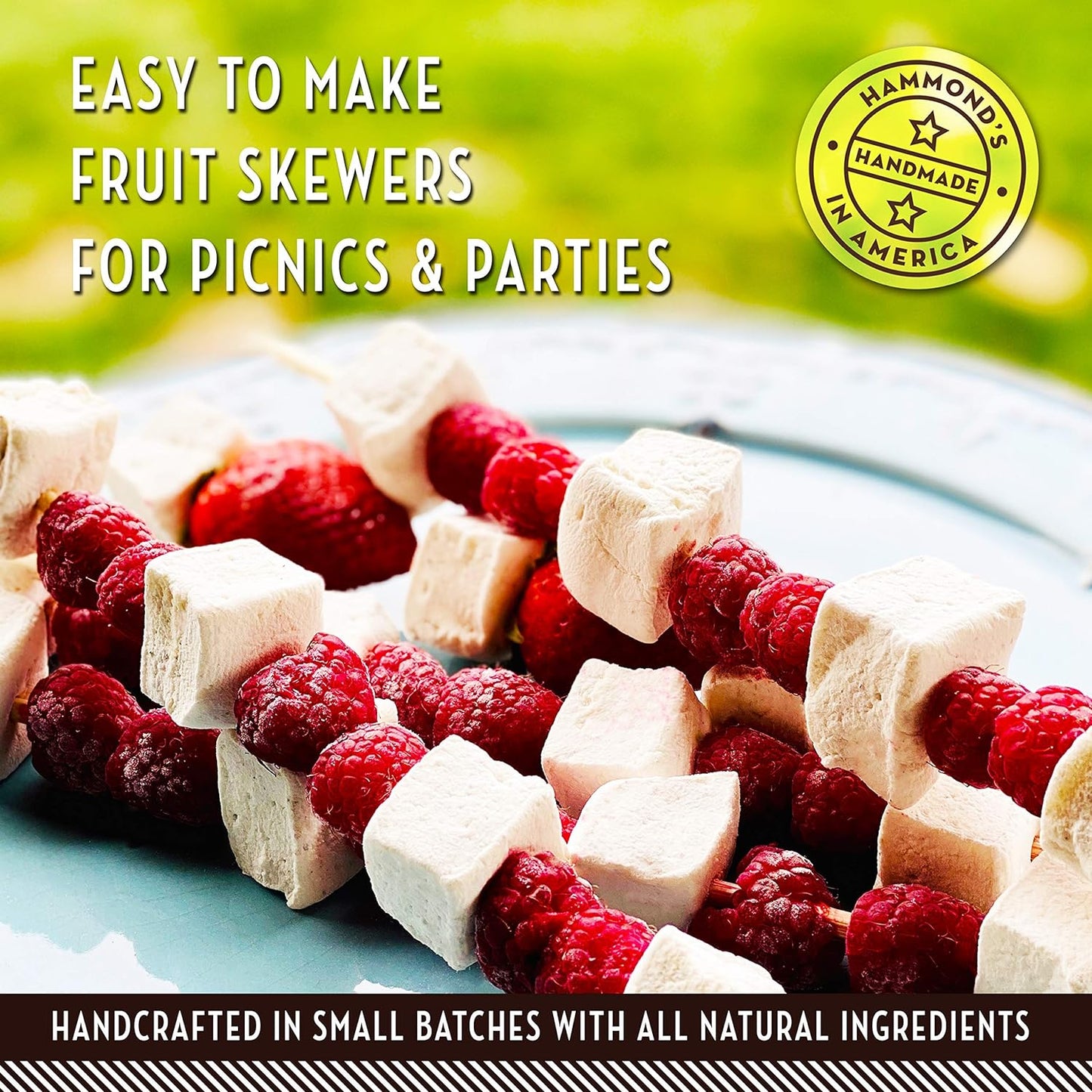 Hammond’s Candies Gourmet Marshmallows – Strawberry Creme | Great for Snacking, Hot Chocolate, S’mores, Baking | Gluten-Free, Kosher, Handcrafted in the USA | 2 Pack