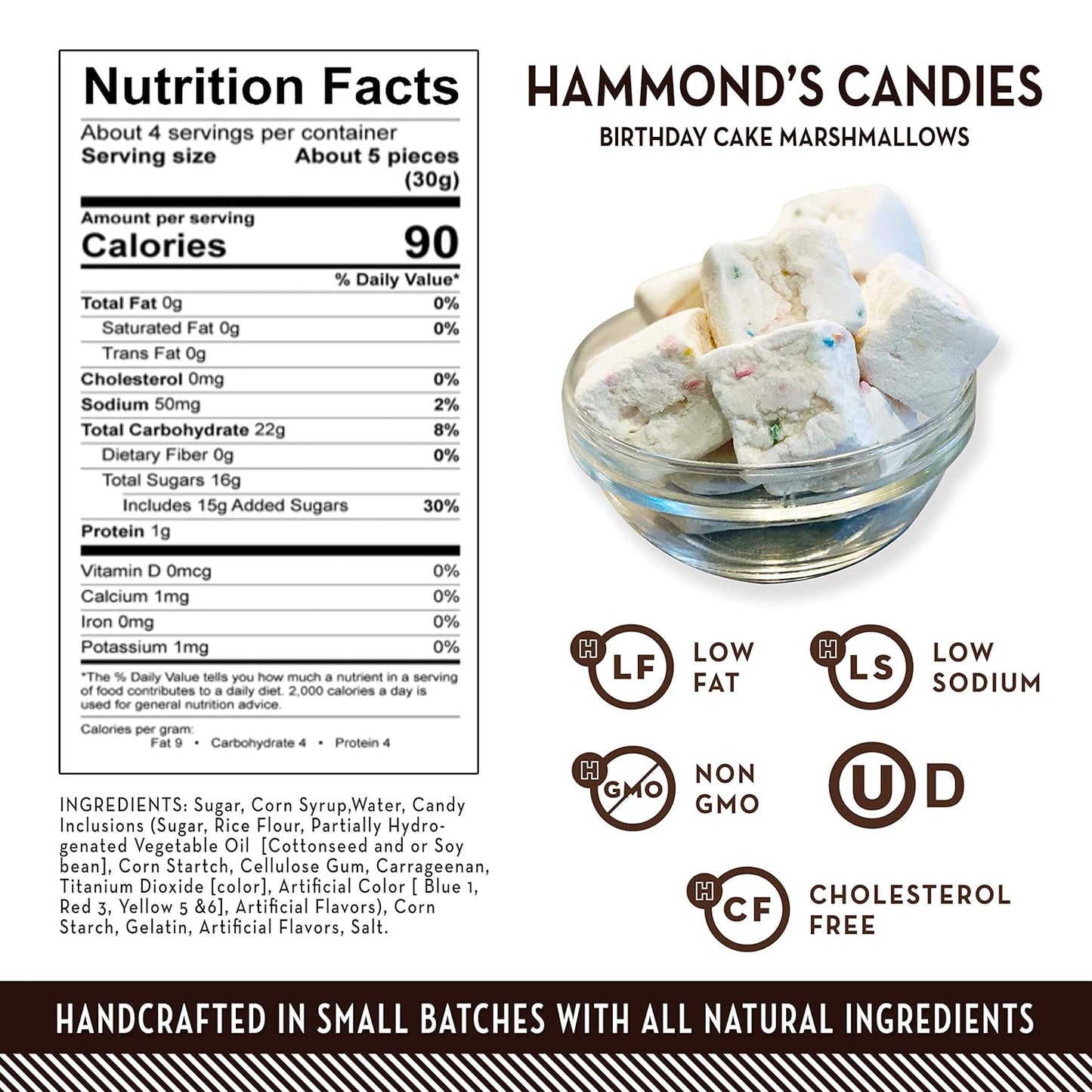 Hammond’s Candies Gourmet Marshmallows – Strawberry Creme | Great for Snacking, Hot Chocolate, S’mores, Baking | Gluten-Free, Kosher, Handcrafted in the USA | 2 Pack