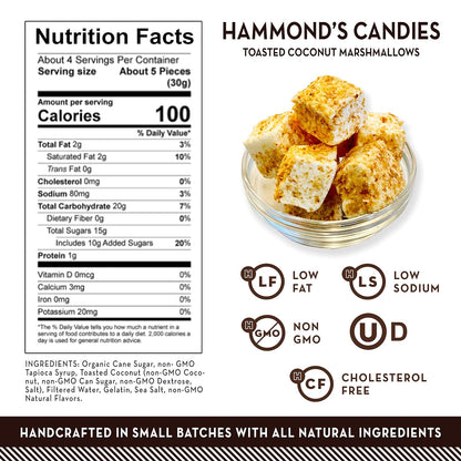 Hammond’s Candies Gourmet Marshmallows – Strawberry Creme | Great for Snacking, Hot Chocolate, S’mores, Baking | Gluten-Free, Kosher, Handcrafted in the USA | 2 Pack