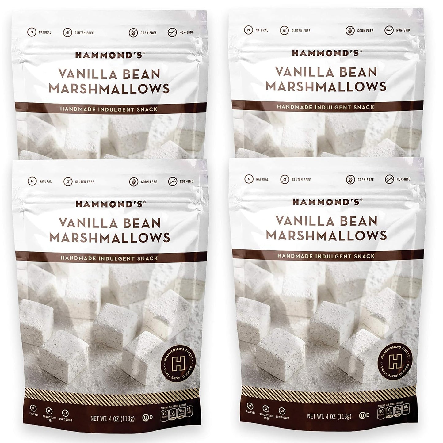 Hammond’s Candies Gourmet Marshmallows – Strawberry Creme | Great for Snacking, Hot Chocolate, S’mores, Baking | Gluten-Free, Kosher, Handcrafted in the USA | 2 Pack