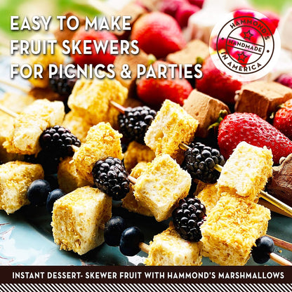 Hammond’s Candies Gourmet Marshmallows – Strawberry Creme | Great for Snacking, Hot Chocolate, S’mores, Baking | Gluten-Free, Kosher, Handcrafted in the USA | 2 Pack