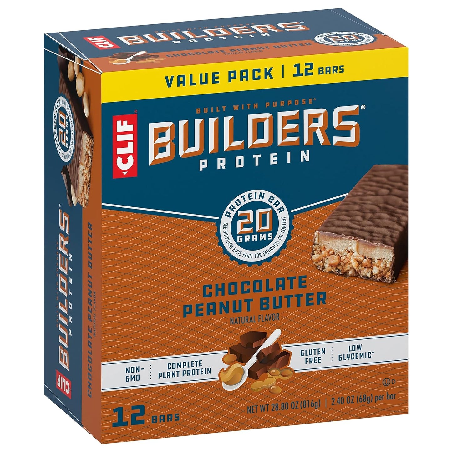 CLIF Builders - Chocolate Peanut Butter Flavor 2.4 oz. (12 Pack)