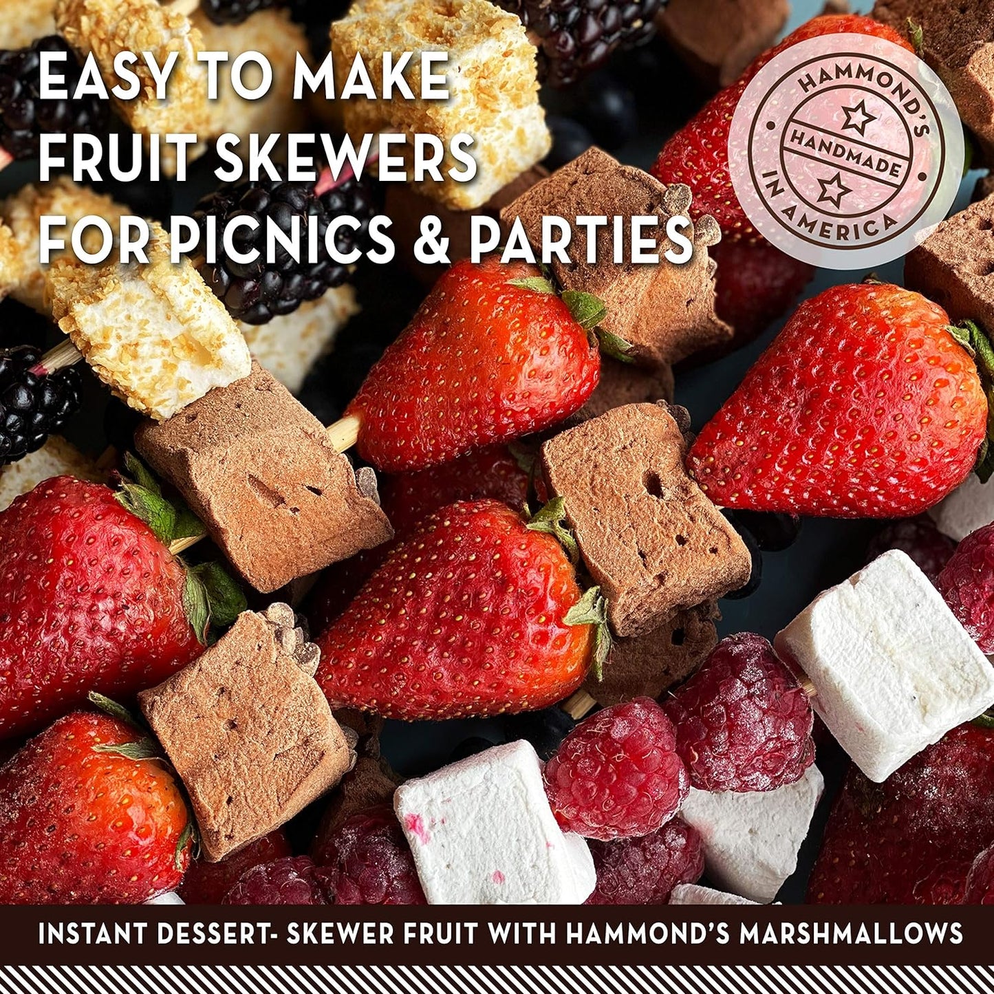 Hammond’s Candies Gourmet Marshmallows – Strawberry Creme | Great for Snacking, Hot Chocolate, S’mores, Baking | Gluten-Free, Kosher, Handcrafted in the USA | 2 Pack
