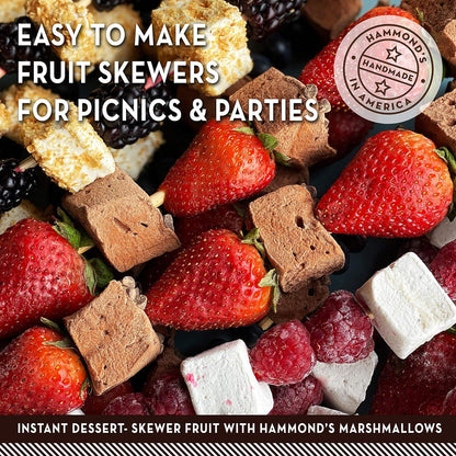 Hammond’s Candies Gourmet Marshmallows – Strawberry Creme | Great for Snacking, Hot Chocolate, S’mores, Baking | Gluten-Free, Kosher, Handcrafted in the USA | 2 Pack